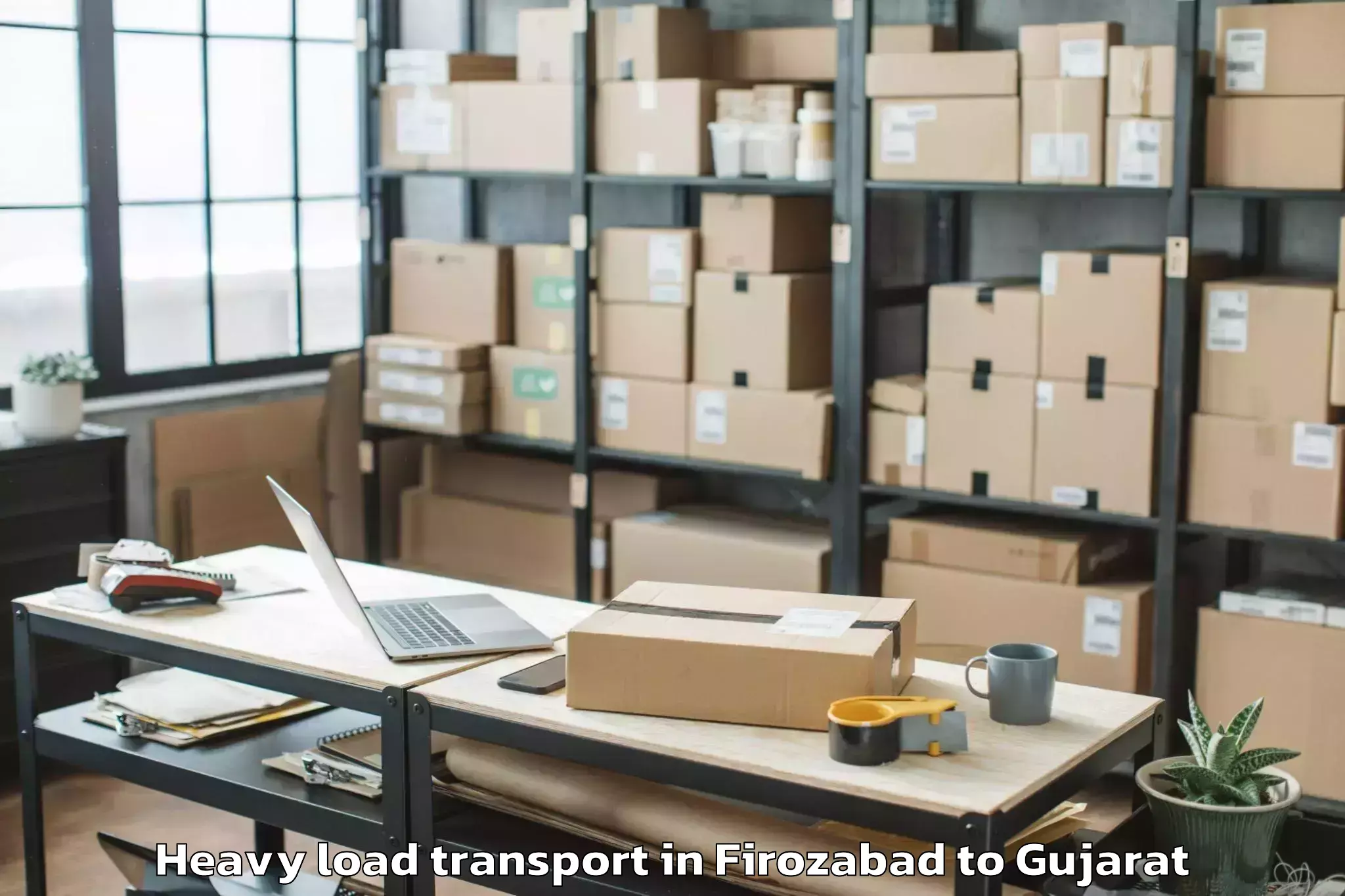 Top Firozabad to Jodiya Bandar Heavy Load Transport Available